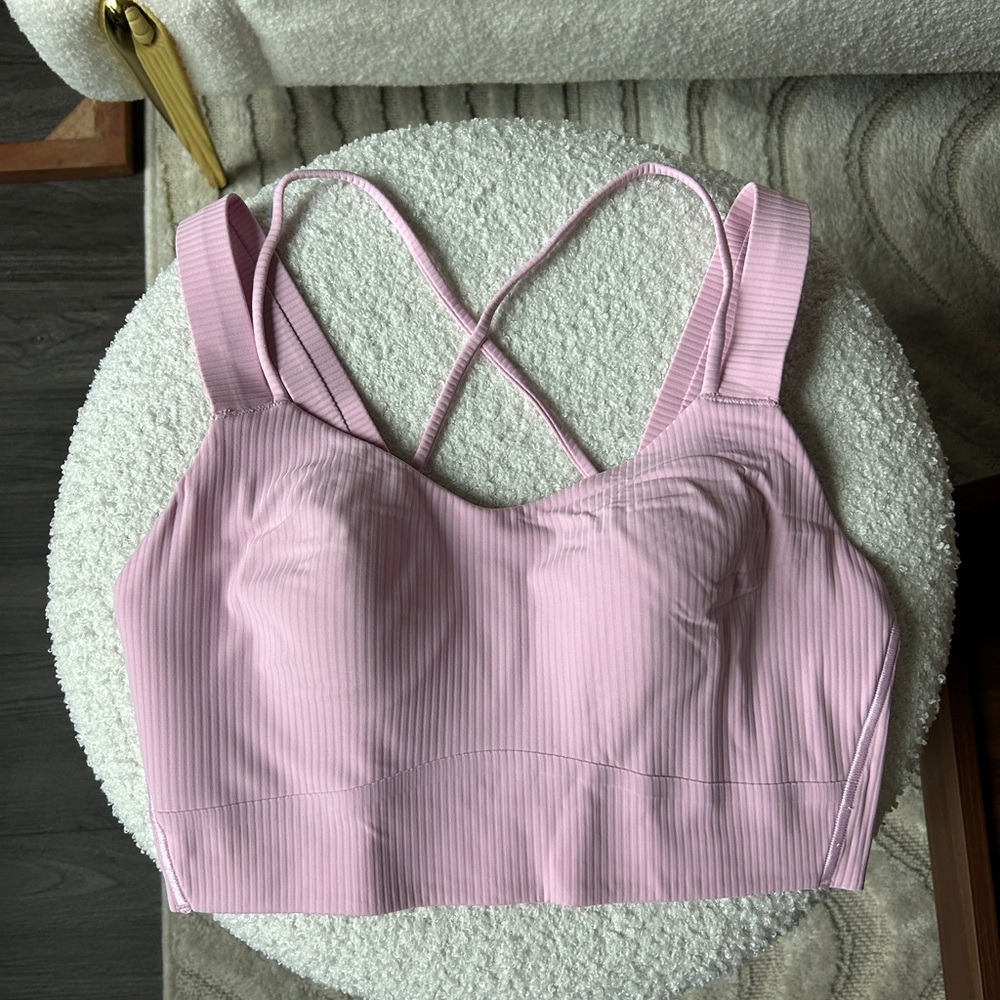 Lululemon Like a Cloud Size D/DD Pink Ribbed Women's Sports Bra